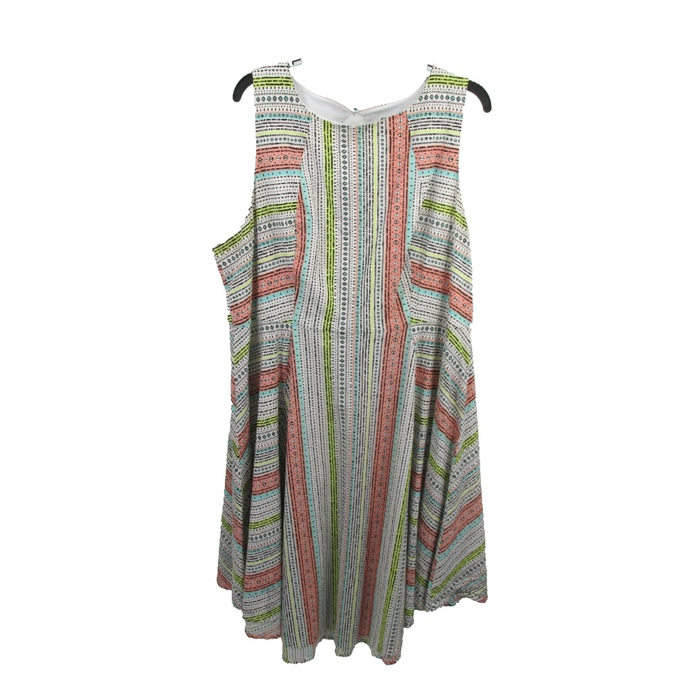Torrid Insider Collection Midi Fit Flare Dress Womens 20 Multicolor Striped